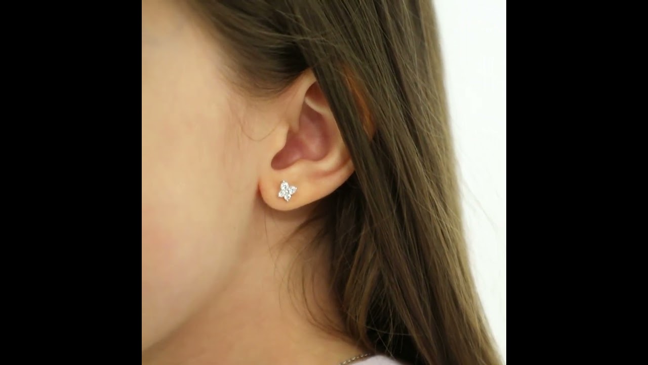 Sidabriniai auskarai vaikams/Silver earrings for kids (005390/00103/00540)