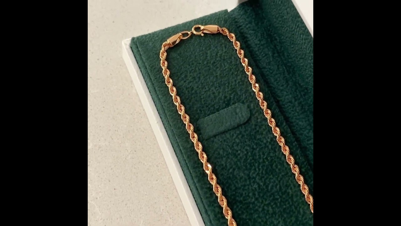 Auksinė grandinėlė virvutė | Rose gold chain Rope