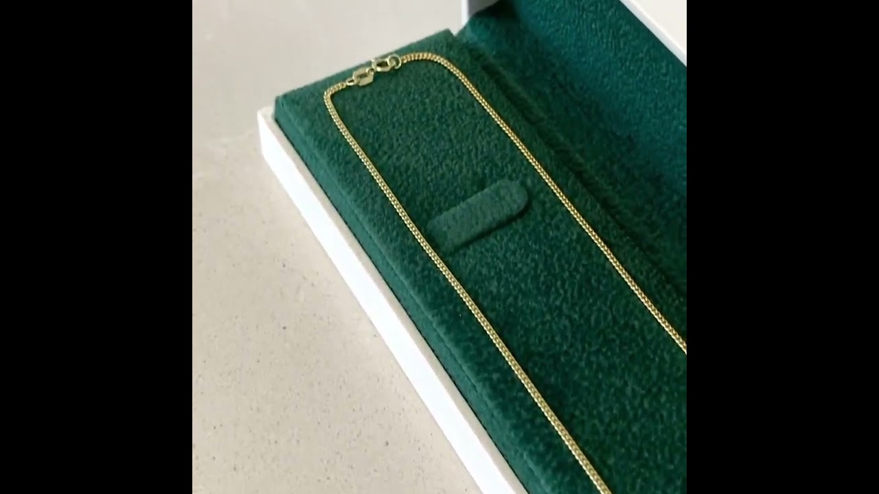 Geltono aukso curb rašto grandinėlė | Yellow gold curb chain