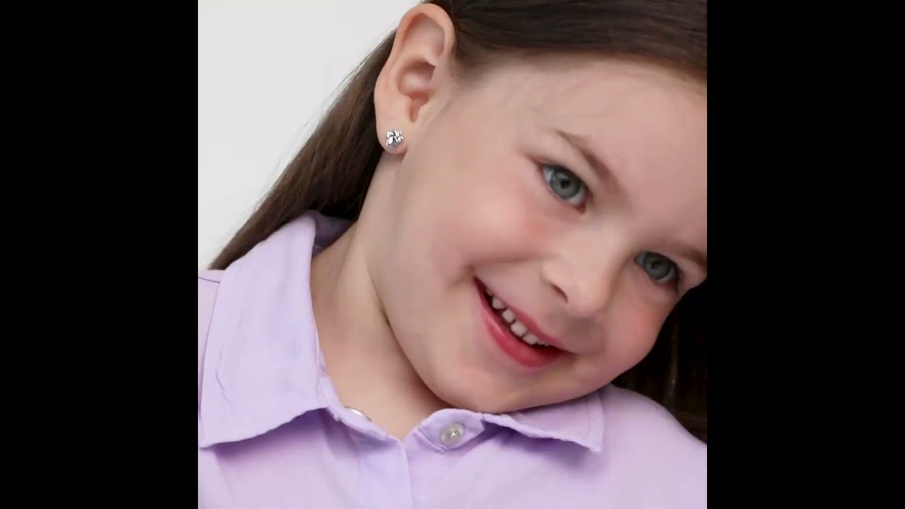 Sidabriniai auskarai vaikams/Silver earrings for kids (00934)