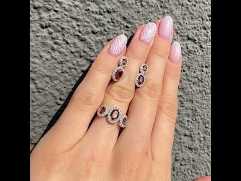 Sidabriniai papuošalai su oranžiniu granatu | Silver jewelry with orange garnet