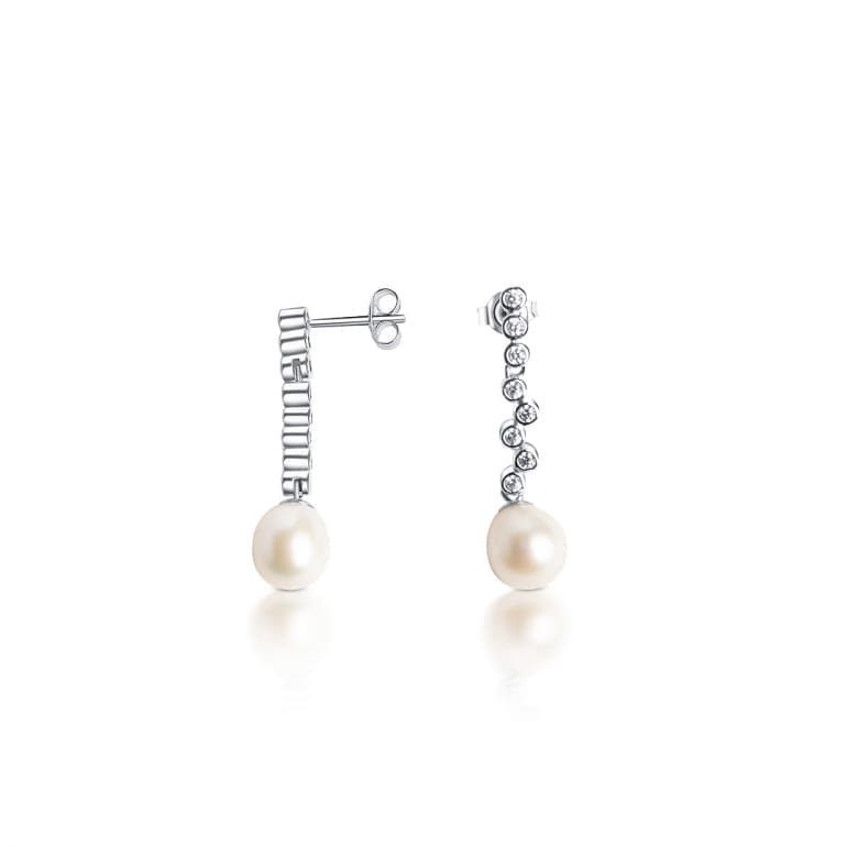 Sidabriniai auskarai su kultivuotais perlais