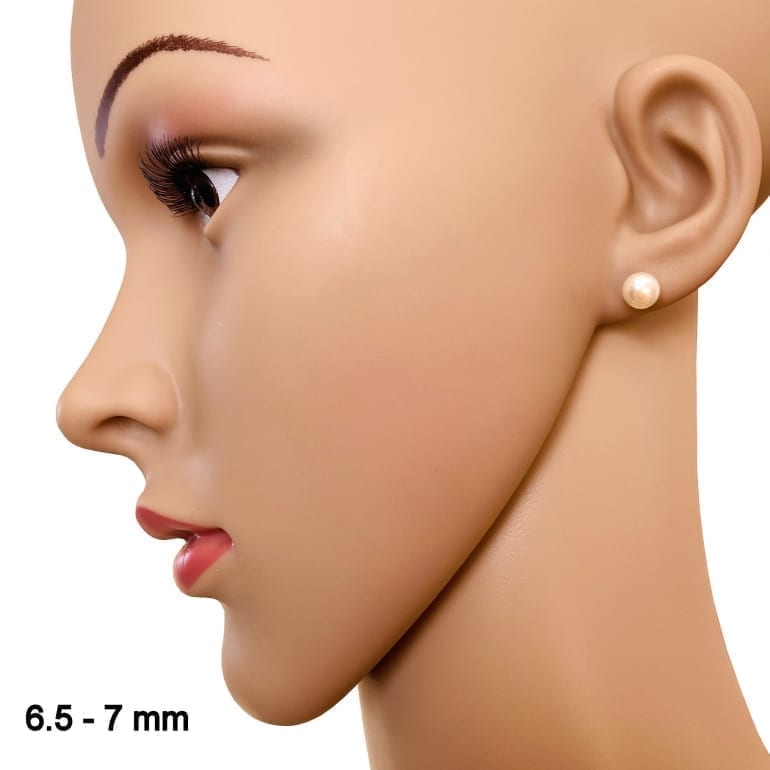 Sterling Silver Earrings With White Cultivated Pearls