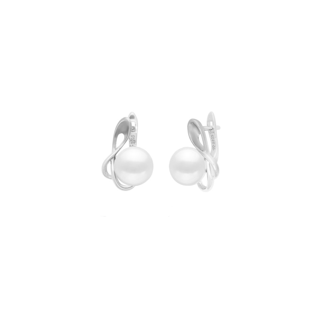 sterling silver earrings with white pearls