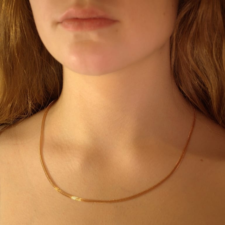 14ct Rose Gold Chain - Curb Bismark