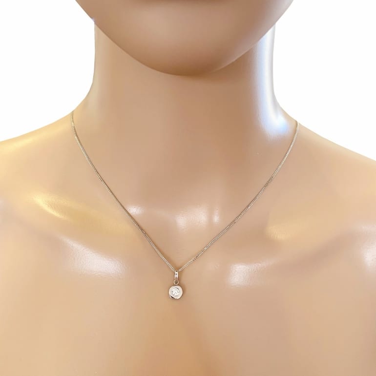 14ct White Gold Pendant With Cubic Zirconia