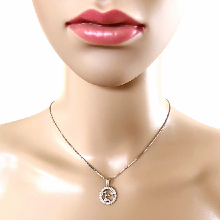 Sterling Silver Pendant With Cubic Zirconia - Virgo