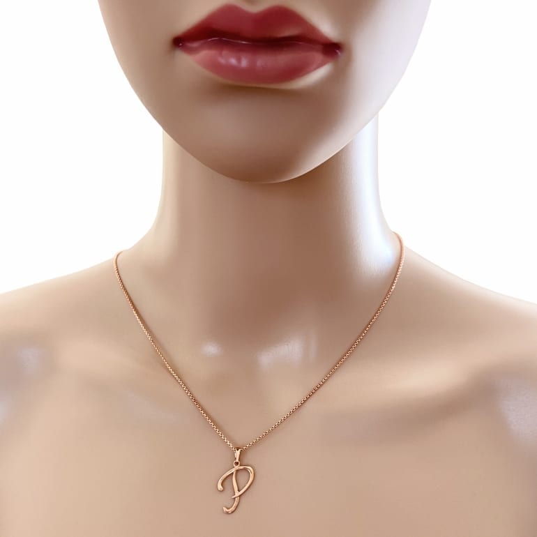 9ct Rose Gold Pendant - Initial P