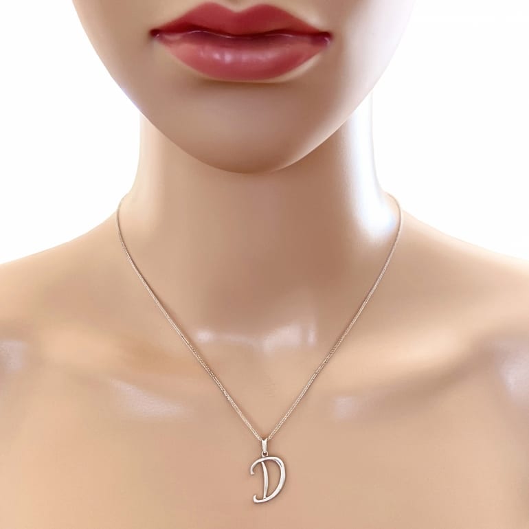 9ct White Gold Pendant - Initial D