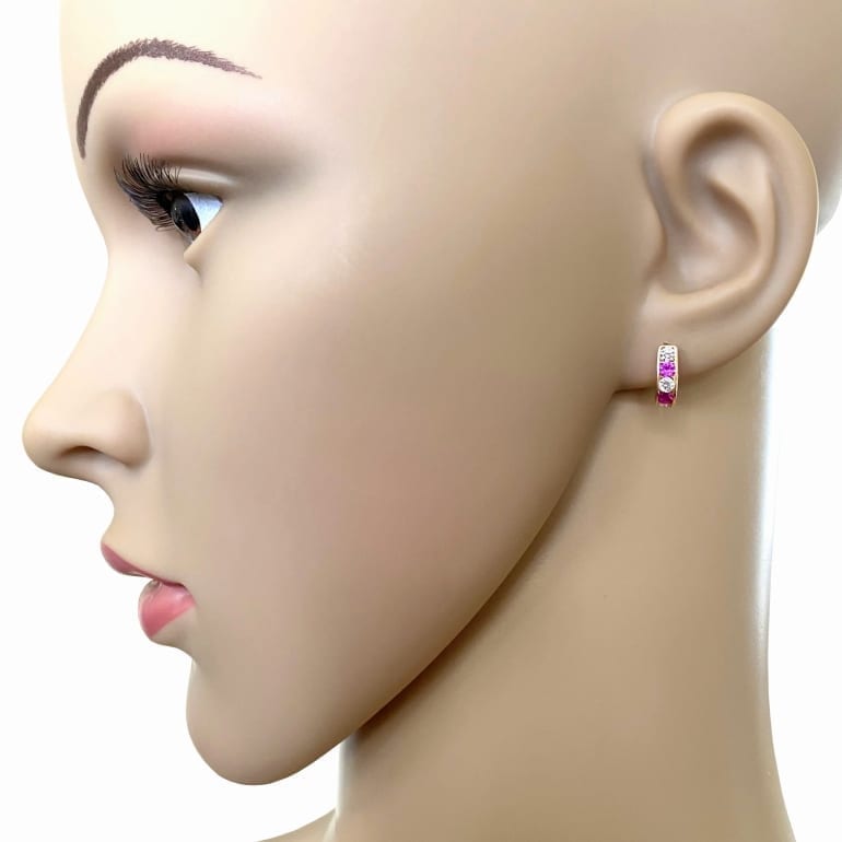 585 Rose Gold Earrings With Cubic Zirconia