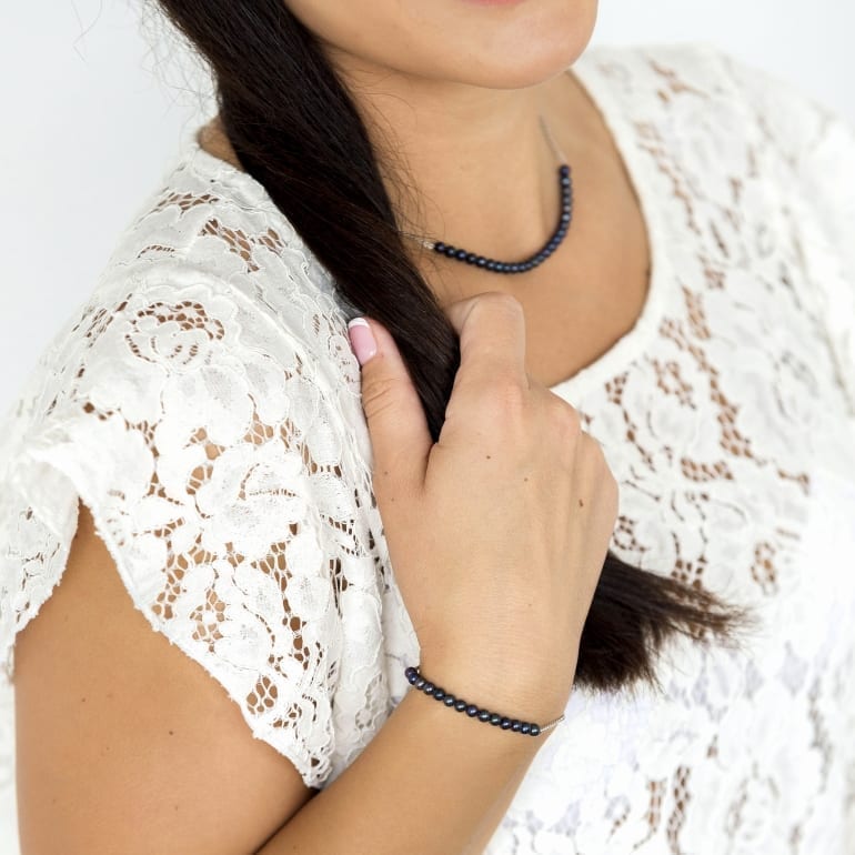 Sterling Silver Bracelet With Cultivated Pearls