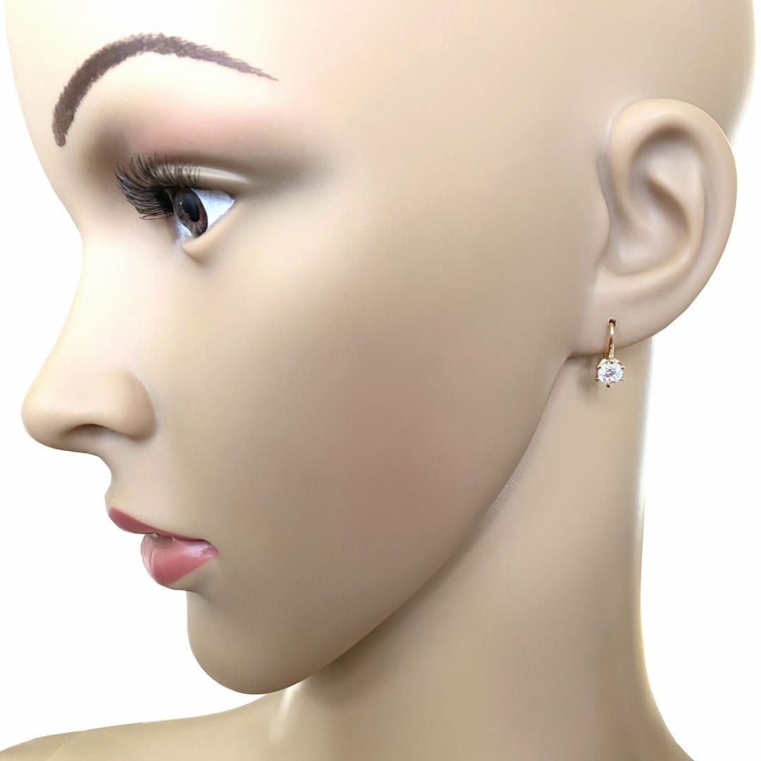 14ct Rose Gold Earrings With Cubic Zirconia - Image 2