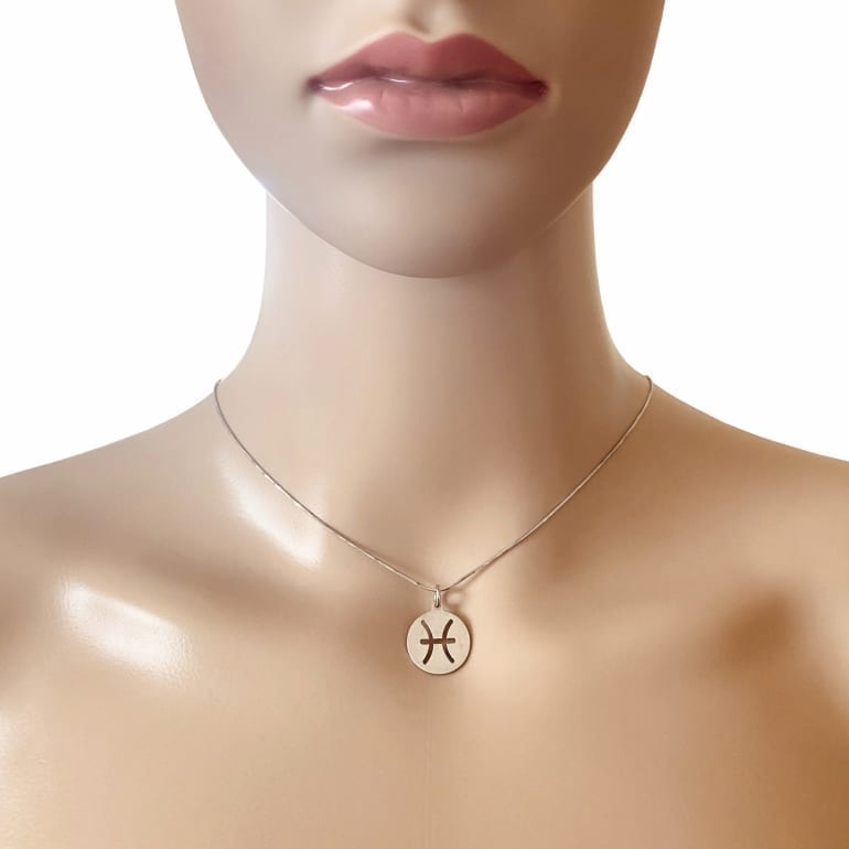 Sterling Silver Pendant - Zodiac Sign Pisces