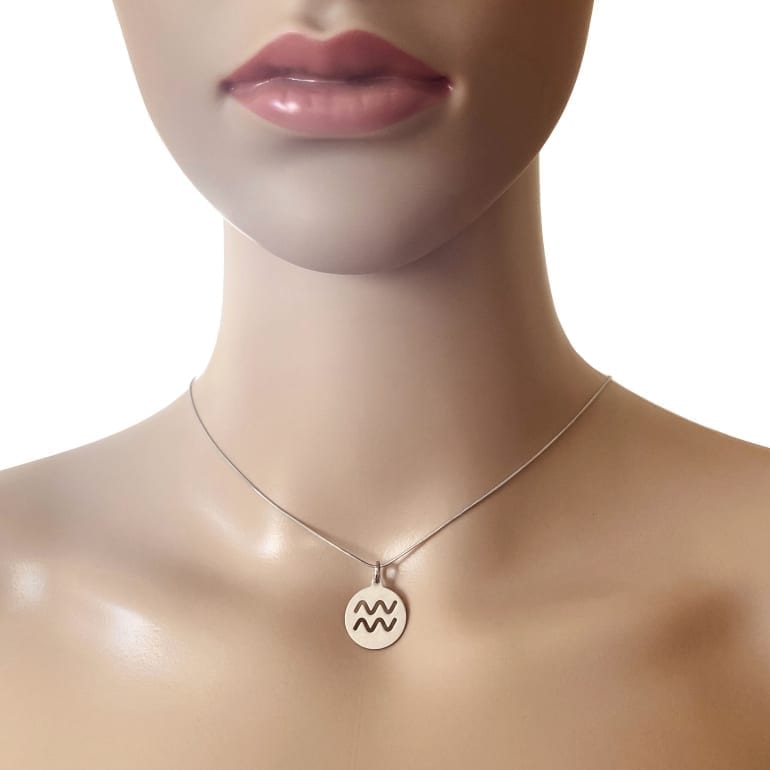Sterling Silver Pendant - Zodiac Sign Aquarius