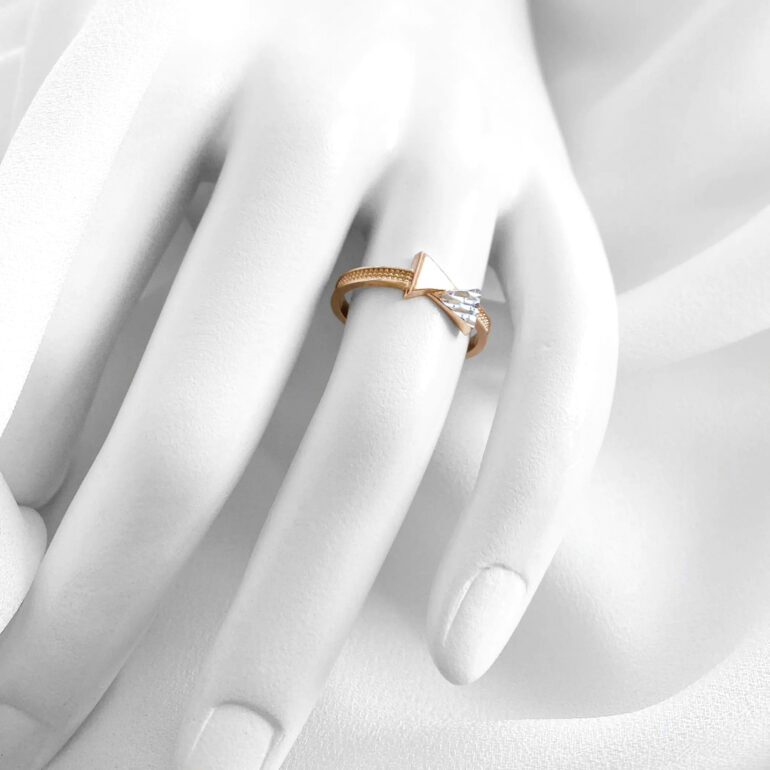 9ct Rose And White Gold Ring