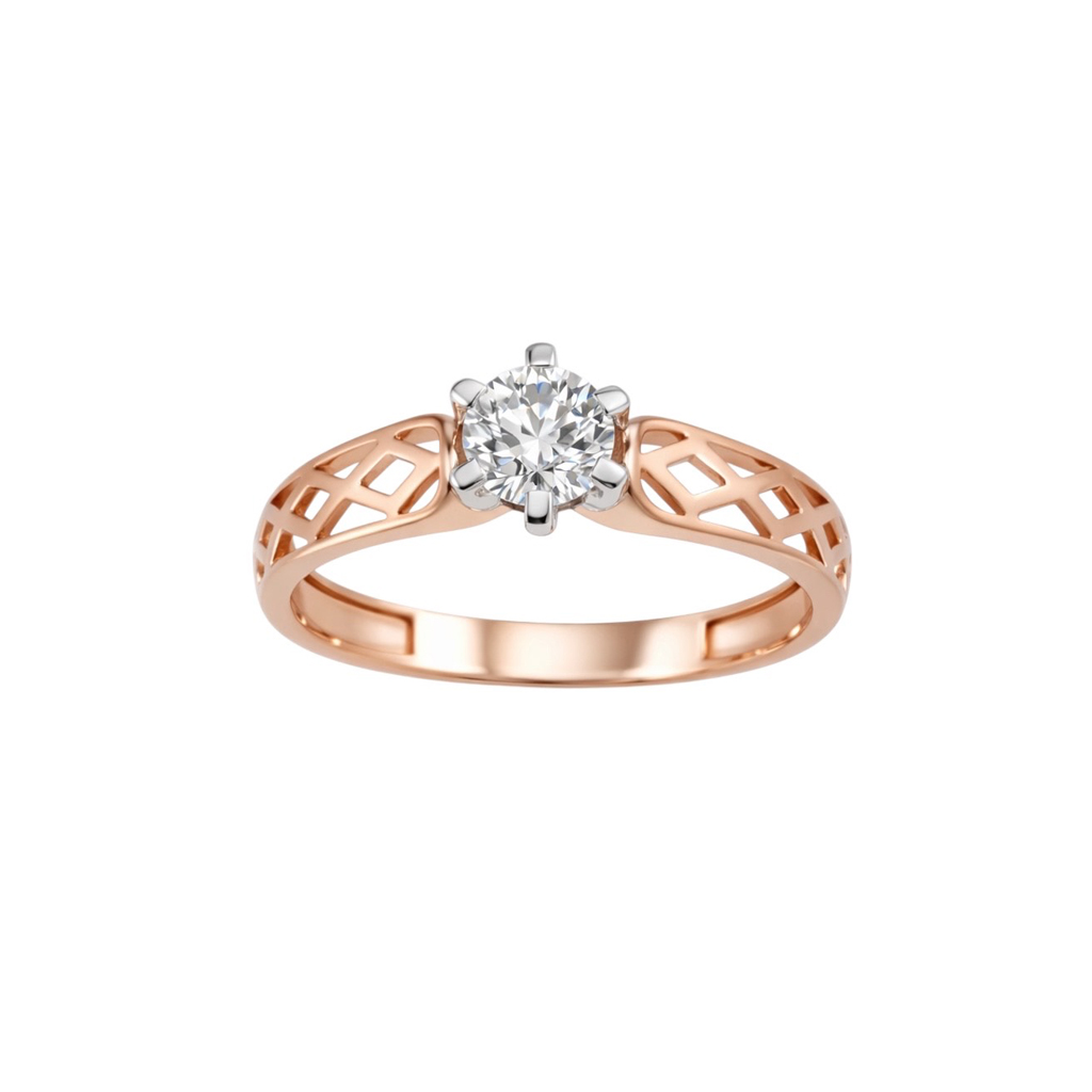 rose gold ring with cubic zirconia