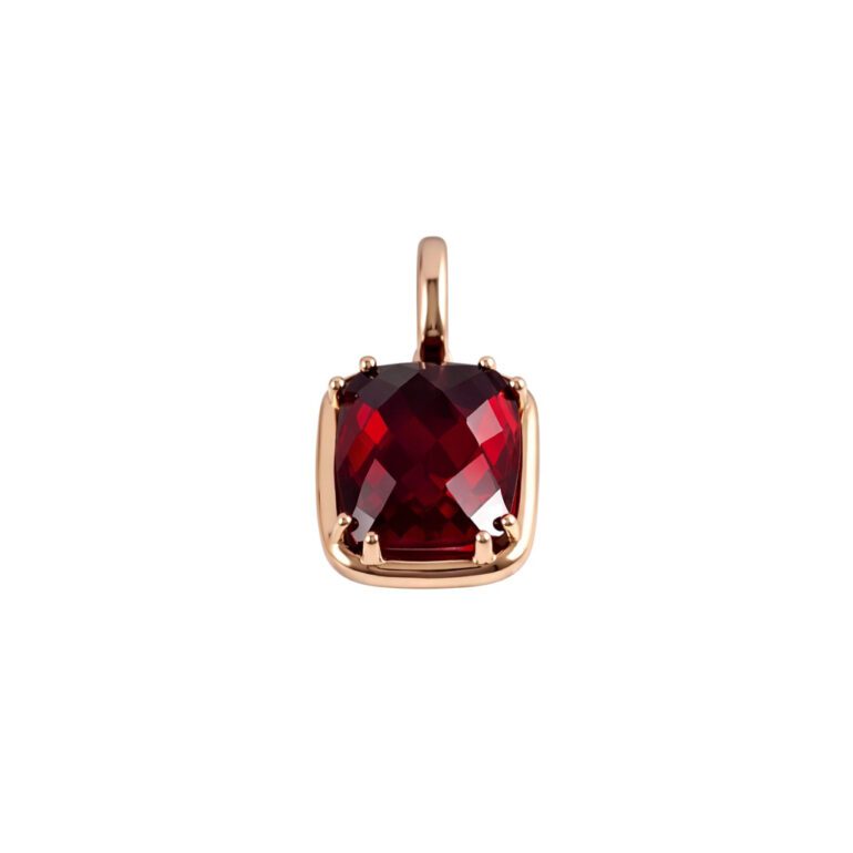 14ct Rose Gold Pendant With Synthetic Ruby