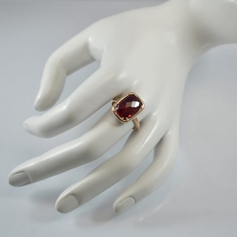 Rose gold ring with ruby