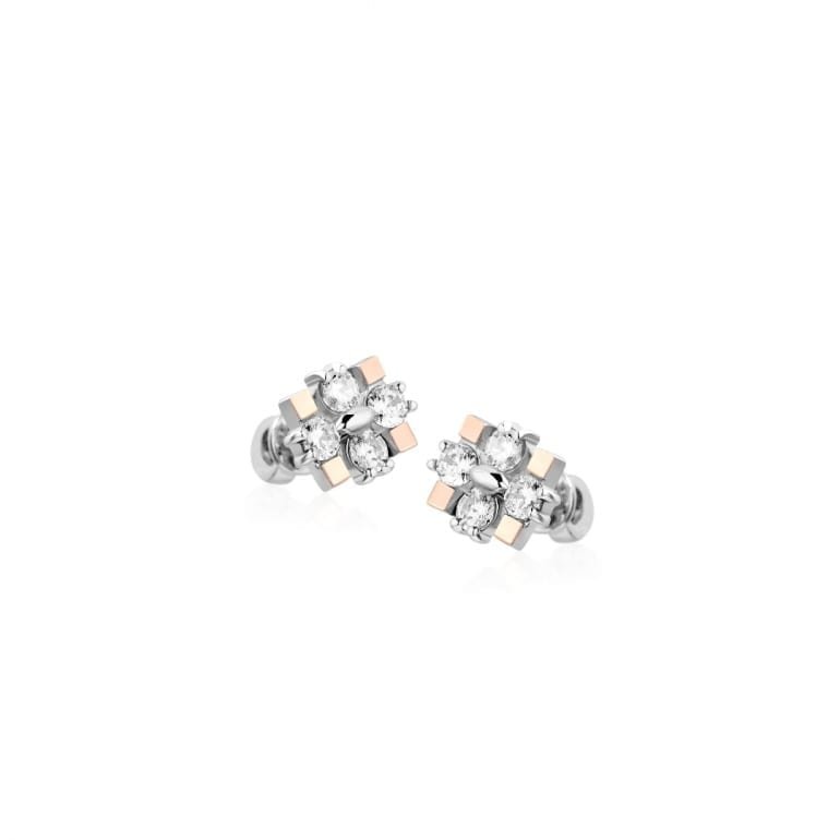 Sterling silver screw back earrings with 9ct gold plates