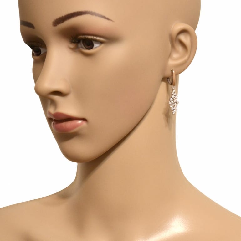 Sidabriniai auskarai su auksinėmis plokštelėmis ir cirkoniu