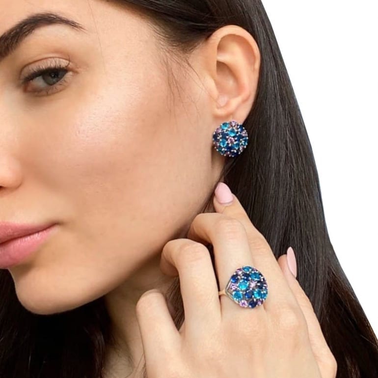 Sterling Silver Ring With 9ct Gold Plates And Cubic Zirconia