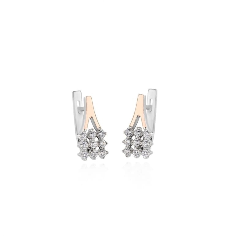 Sterling silver earrings with 9ct gold plates and cubic zirconia