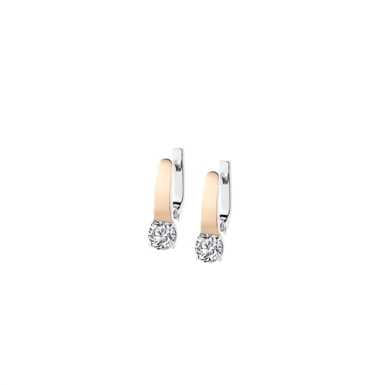Sterling silver earrings with 9ct gold plates and cubic zirconia