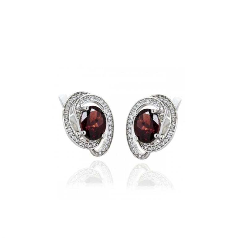 Sterling silver earrings with fianite and cubic zirconia