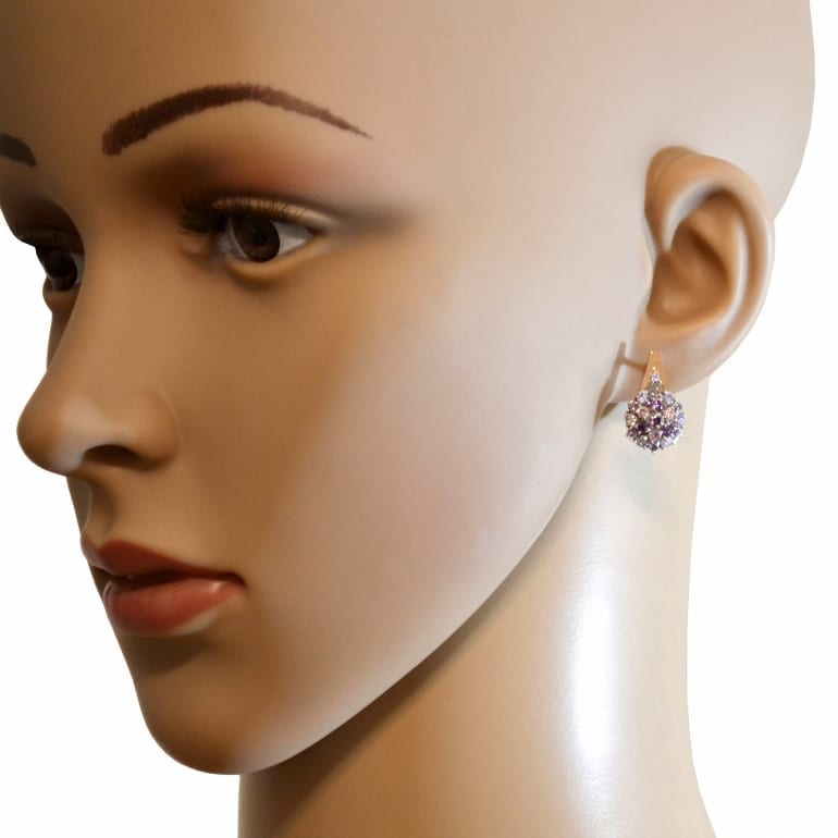 Sterling Silver Earrings With 9ct Gold Plates And Cubic Zirconia