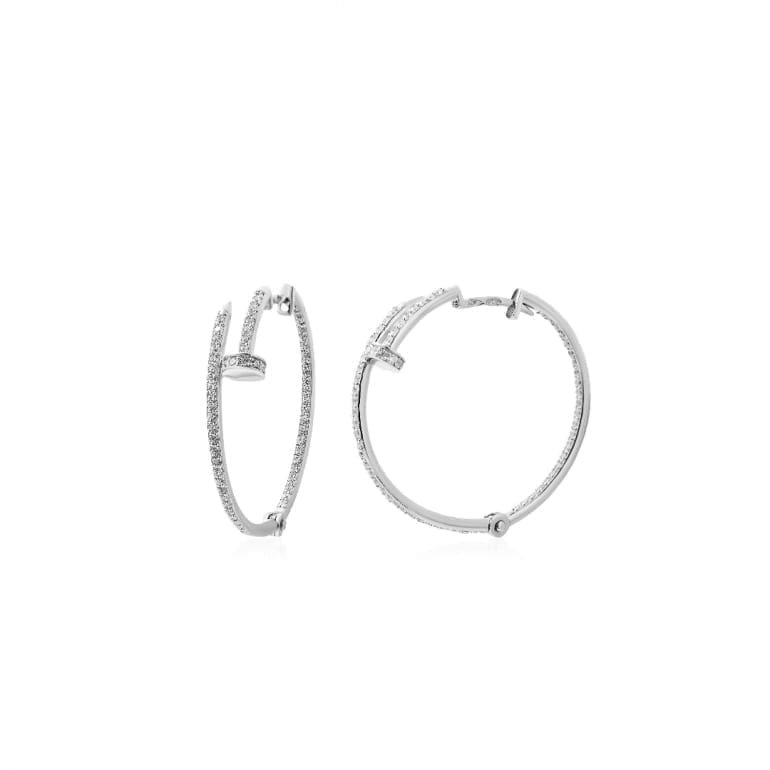 Sterling silver hoop earrings cubic zirconia