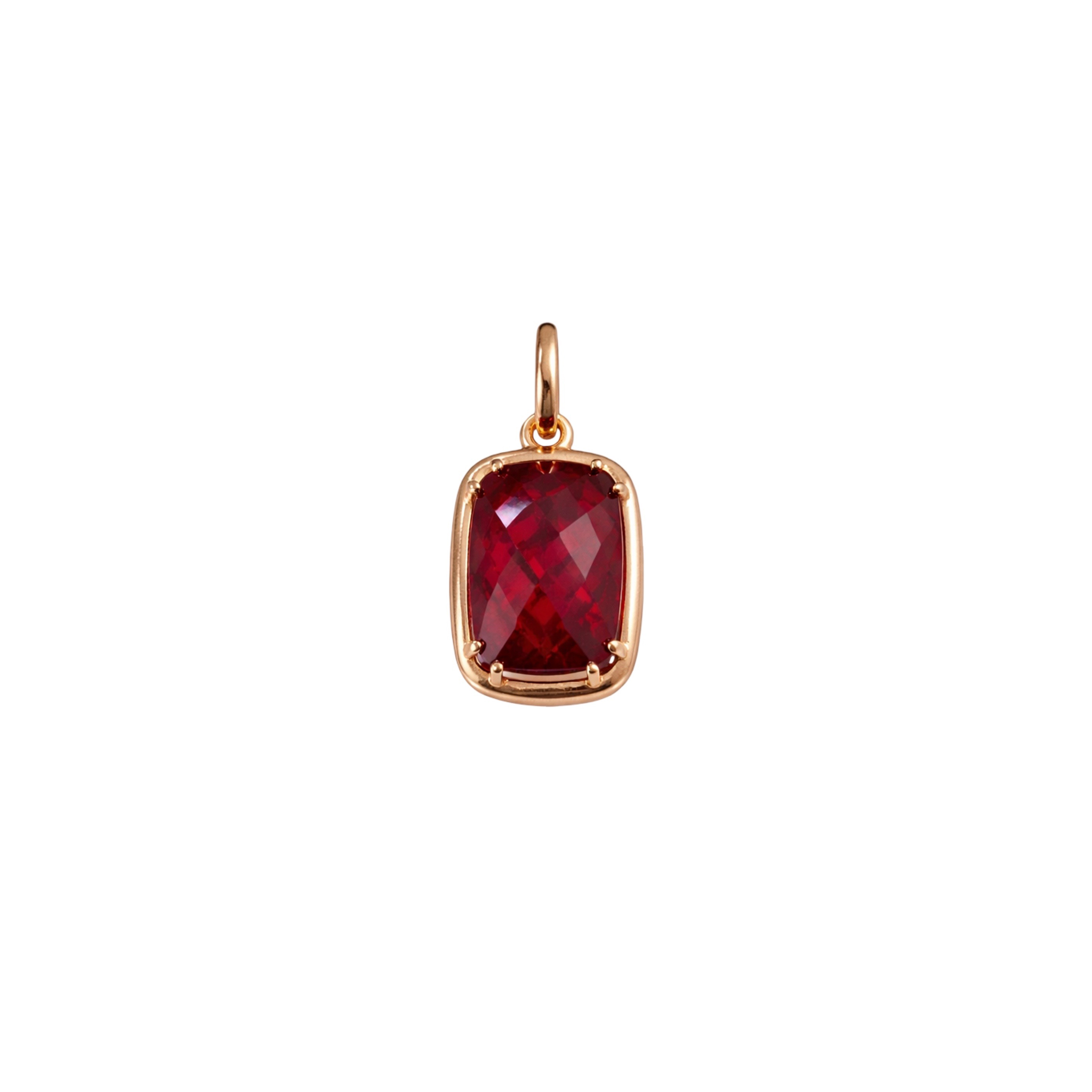 14ct Rose Gold Pendant With Synthetic Ruby
