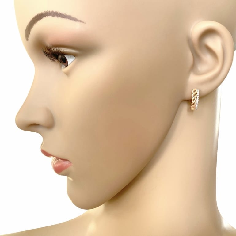 14ct rose gold earrings with cubic zirconia