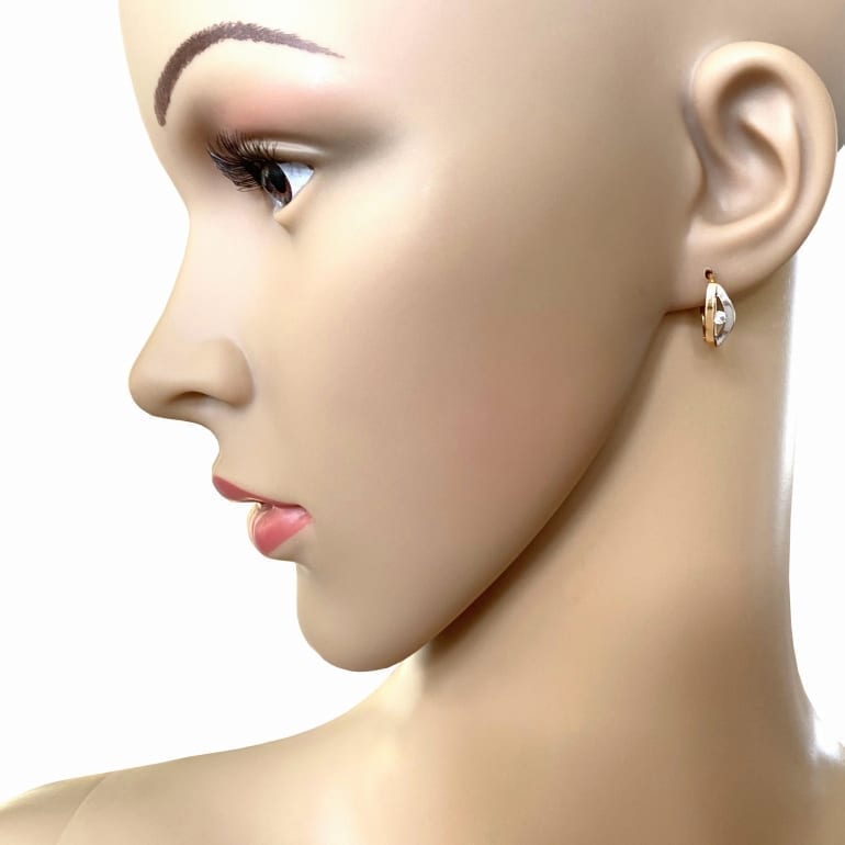 14ct rose gold earrings with cubic zirconia