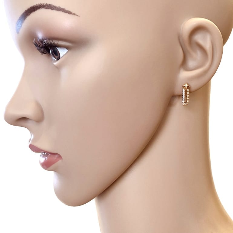 14ct rose gold earrings with cubic zirconia