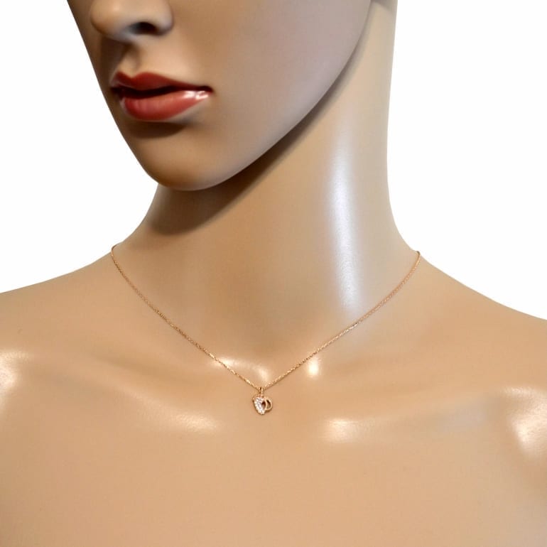 Rose gold necklace baby feet