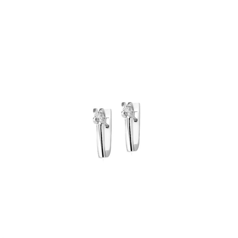 Sterling silver earrings with diamonds