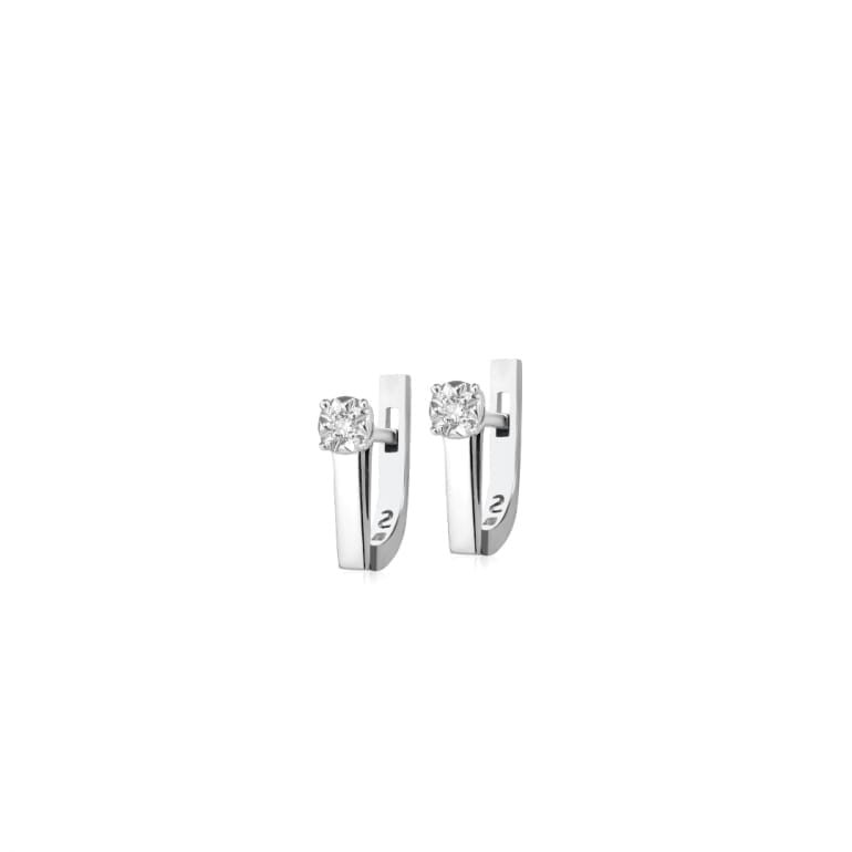 Sterling silver earrings with diamonds