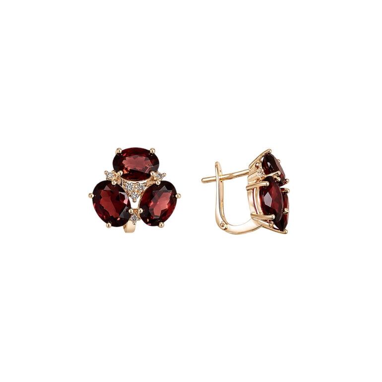 14ct Rose Gold Earrings With Garnet