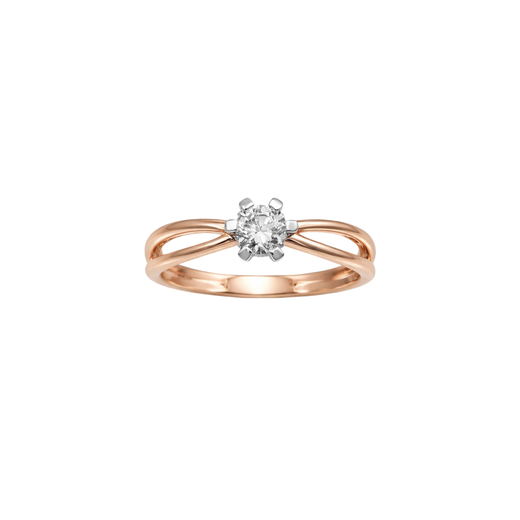 rose gold ring with cubic zirconia
