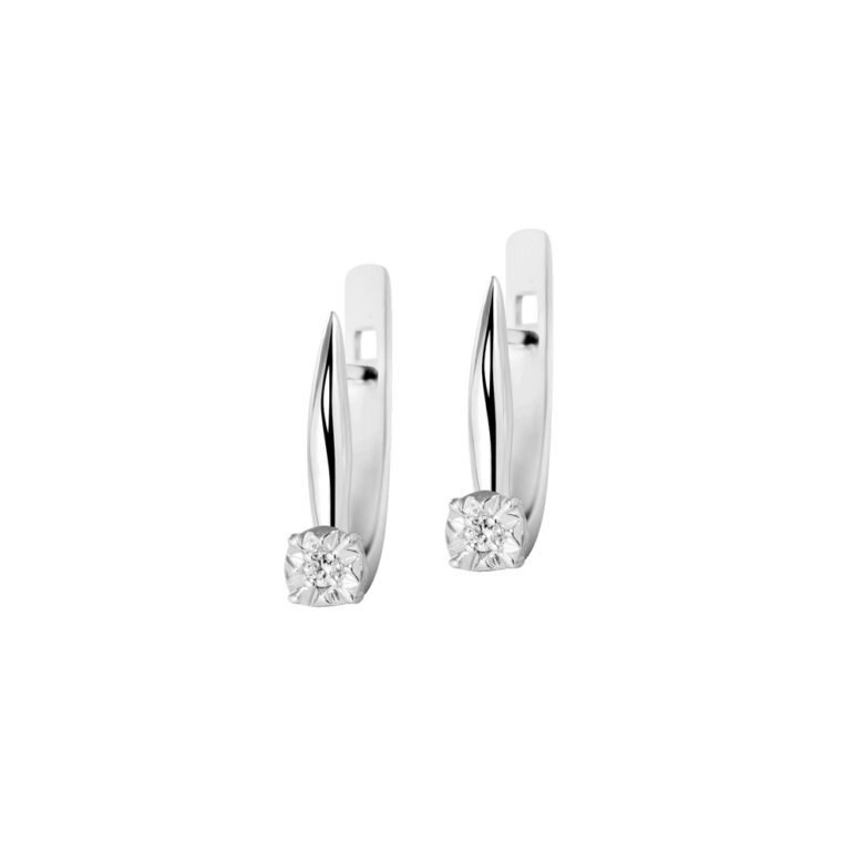 sterling silver earrings with diamonds