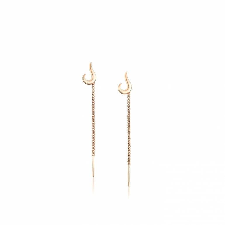 14ct Rose Gold Dangling Earrings