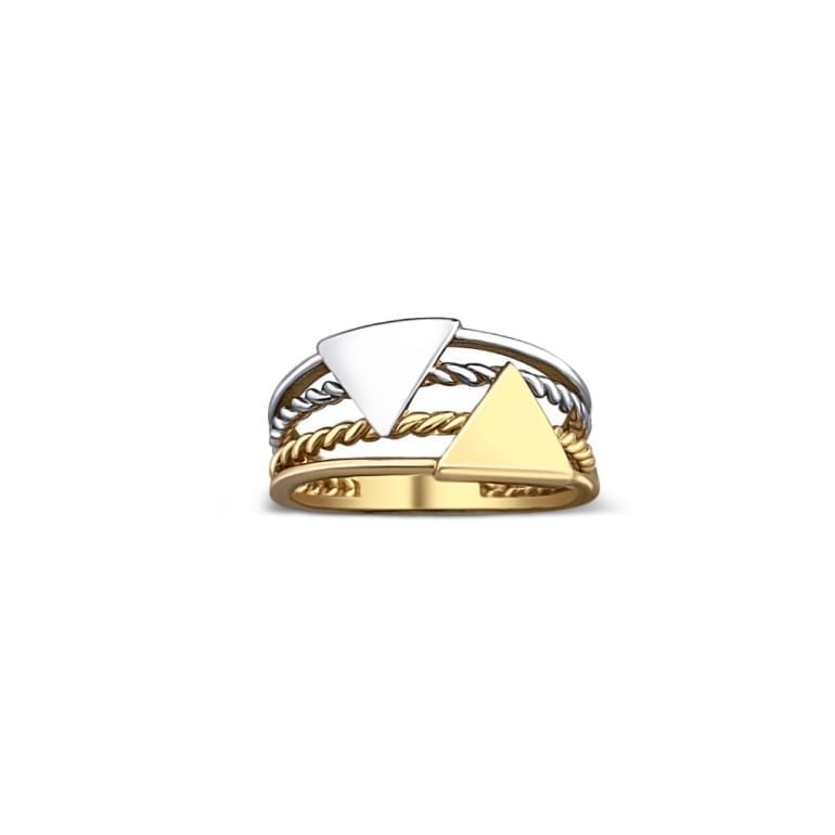 Yellow and white gold ring