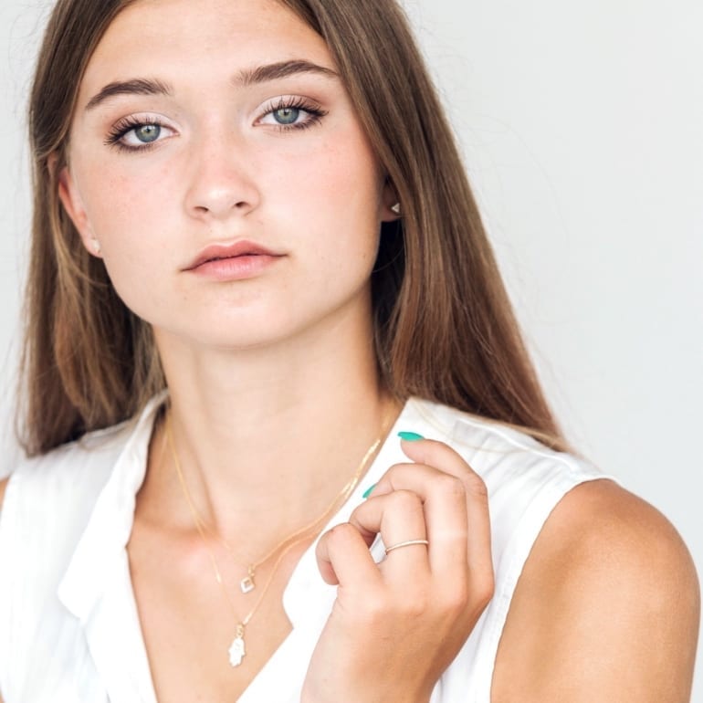 Yellow gold pendants ring earrings