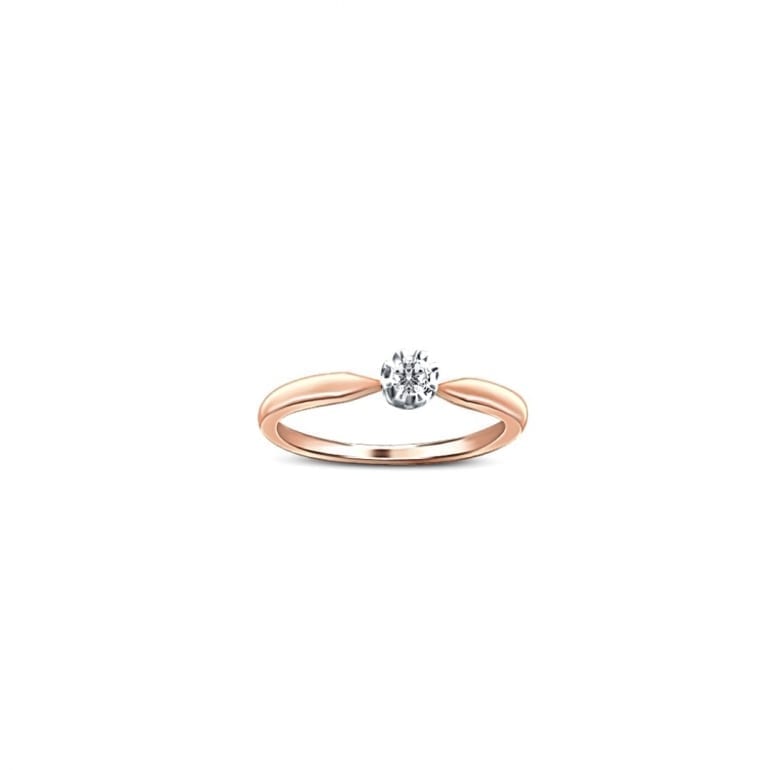 Rose gold ring with diamond