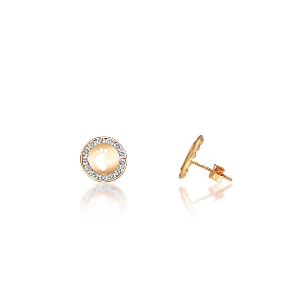 Rose gold stud earrings baby feet