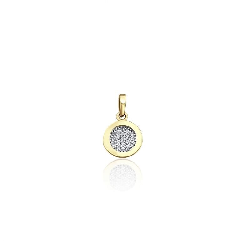 Yellow gold pendant with cubic zirconia