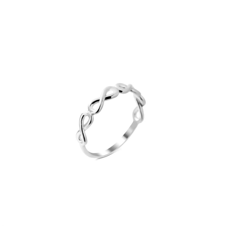 Minimalistic geometric sterling silver ring infinity