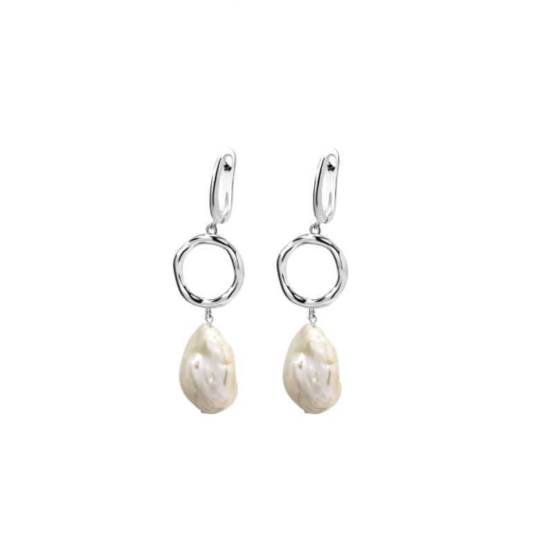 Sterling Silver Dangling Earrings With Pearls