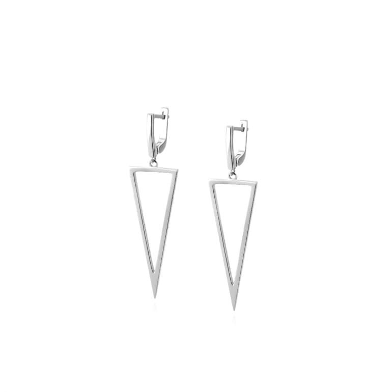 Sterling silver minimalistic dangling triangle earrings