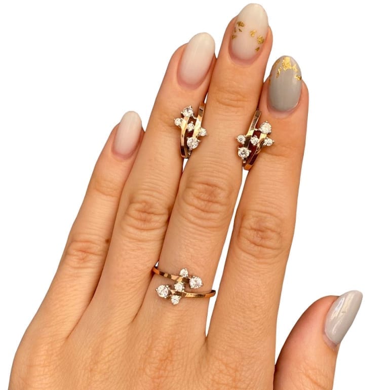 Sterling silver earrings with gold plates and cubic zirconia